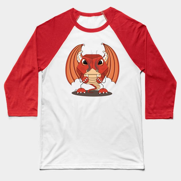 Dragon Hit Die Baseball T-Shirt by AlstonArt